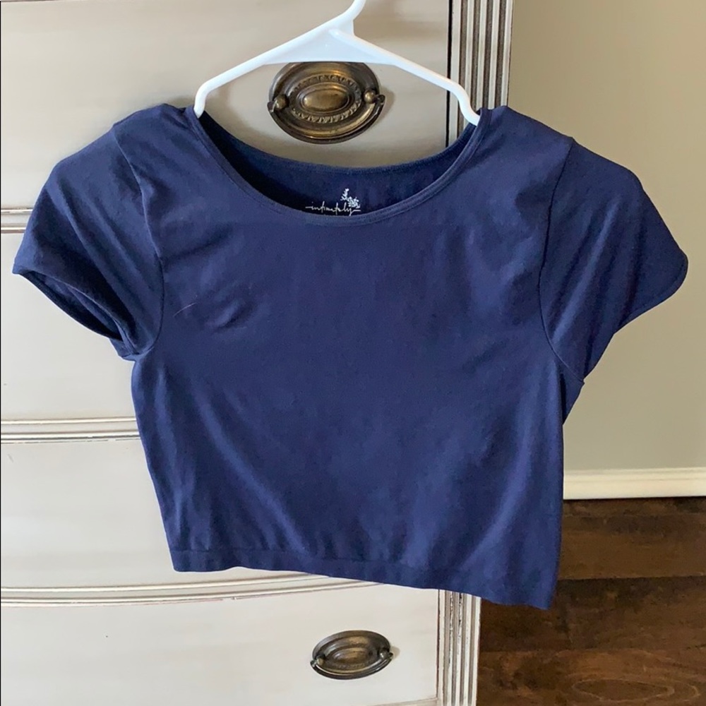 Free People Cropped Top-Navy